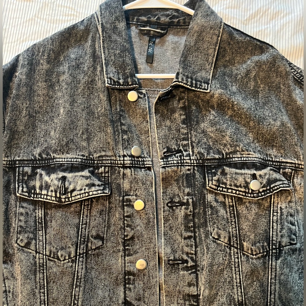 Dark Grey Washed Denim Jacket